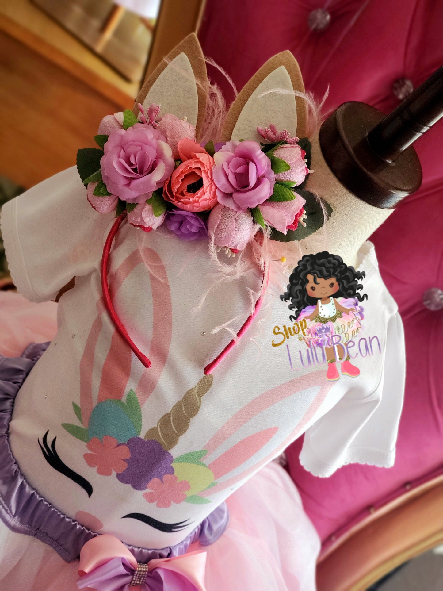 Easter Bunny Unicorn pink tutu Easter Bunny Unicorn birthday outfit Easter Bunny Unicorn Dress