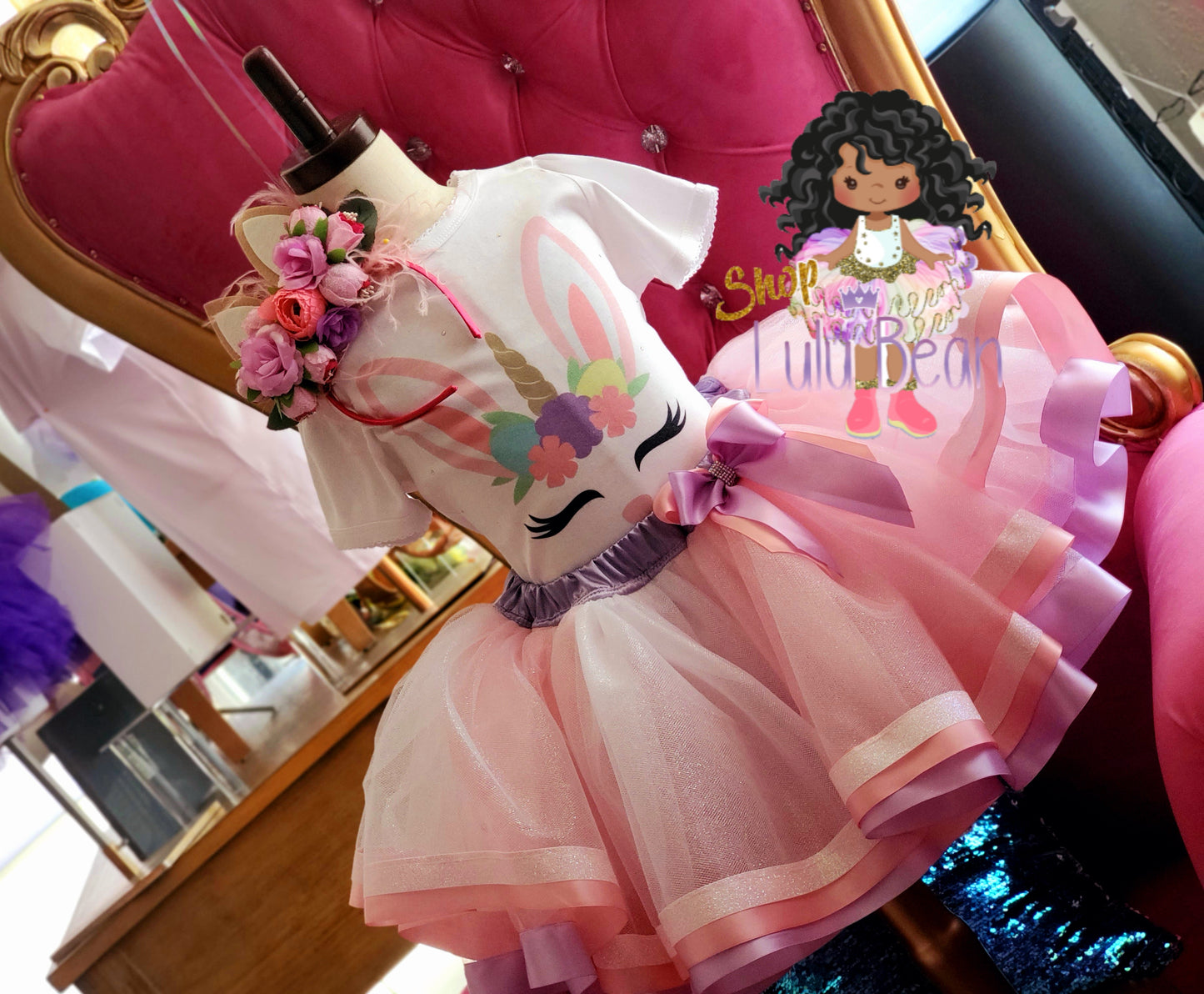 Easter Bunny Unicorn pink tutu Easter Bunny Unicorn birthday outfit Easter Bunny Unicorn Dress