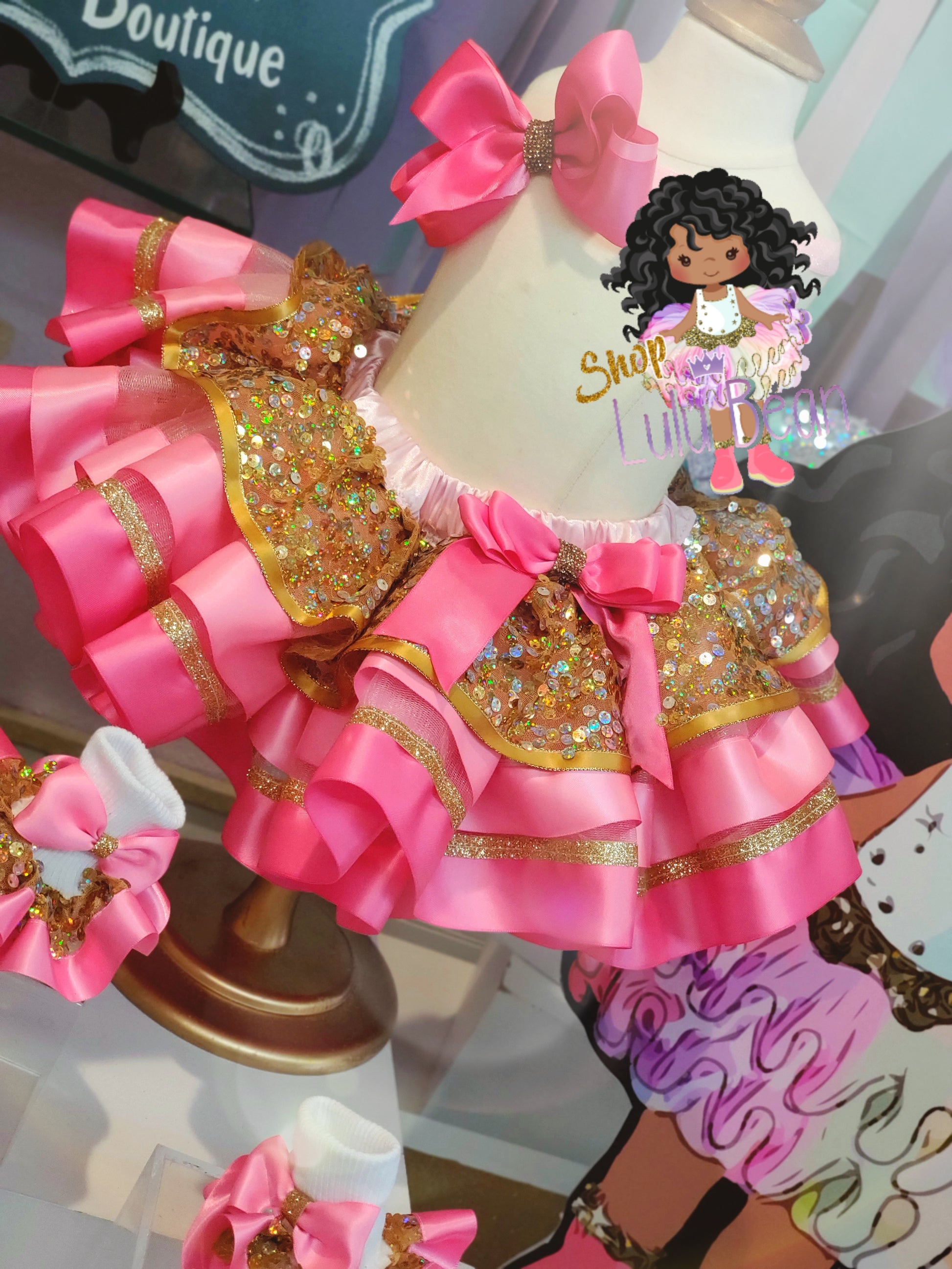 pink gold tutu dress Rose Gold Tutu & Wings Set